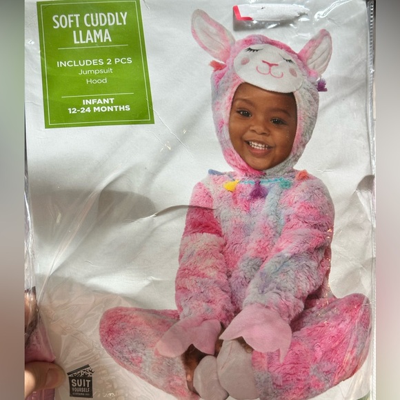 NWT Suit Yourself Costume Co. Infant Llama Jumpsuit Costume Pink Size 12-24 M - Picture 1 of 3